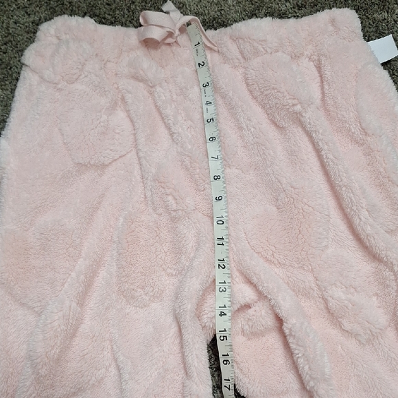 Rebellious One Sherpa Lounge Pajama Pants - L - Soft Pink Hearts - Picture 8 of 12